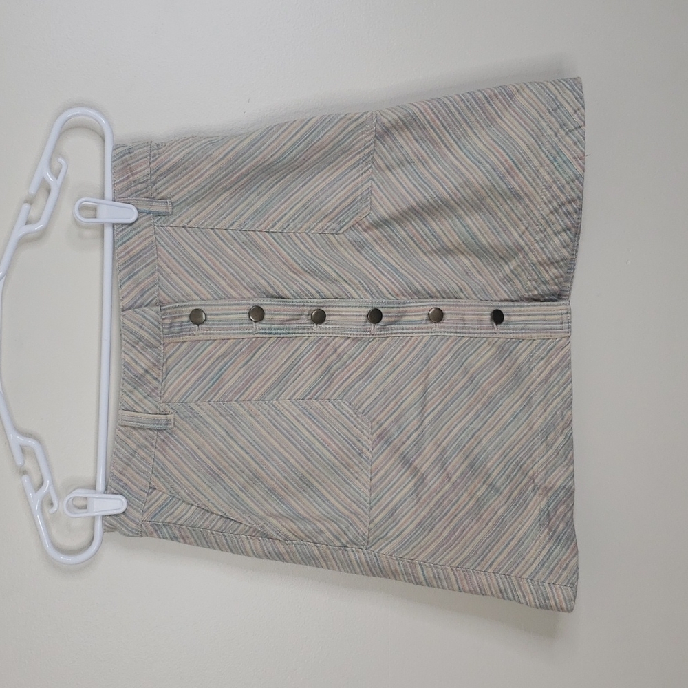 Pilcro And The Letterpress Rainbow Striped Denim Skirt
